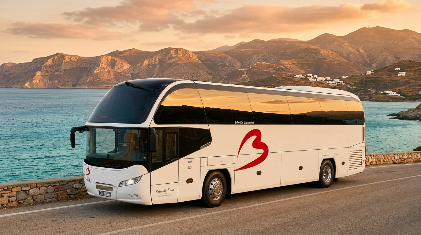 Neoplan πούλμαν Bekeridis Travel σε εκδρομή στην ελληνική ακτή